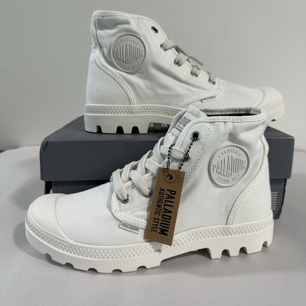 Palladium Pampa Hi Sneaker Boots / Shoes - NEW Womens 8.5 White Canvas 92352-116